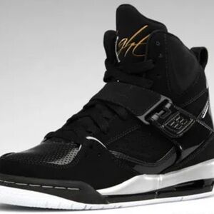 Black and White High-Top Sneakers with Strap